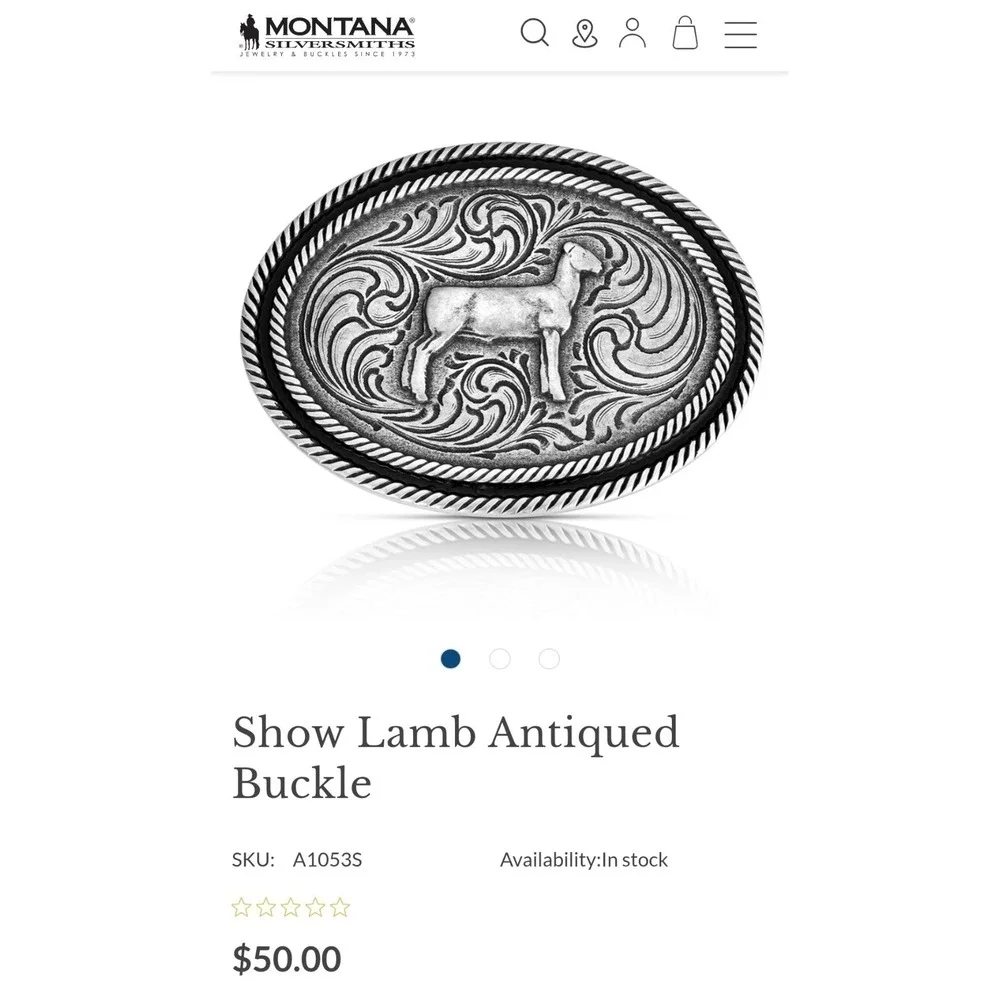 Montana Silversmiths Show Lamb Antiqued Belt Buckle - NEW